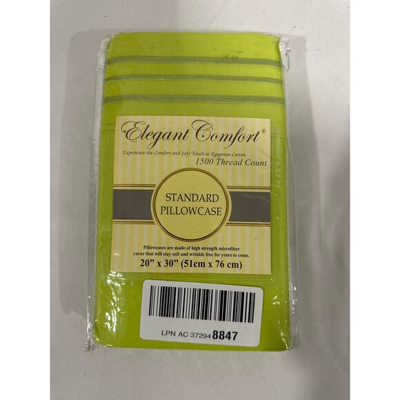 *NEW* Two Standard Pillowcases, 1500 Thread Count - Lime Green - Picture 2 of 4